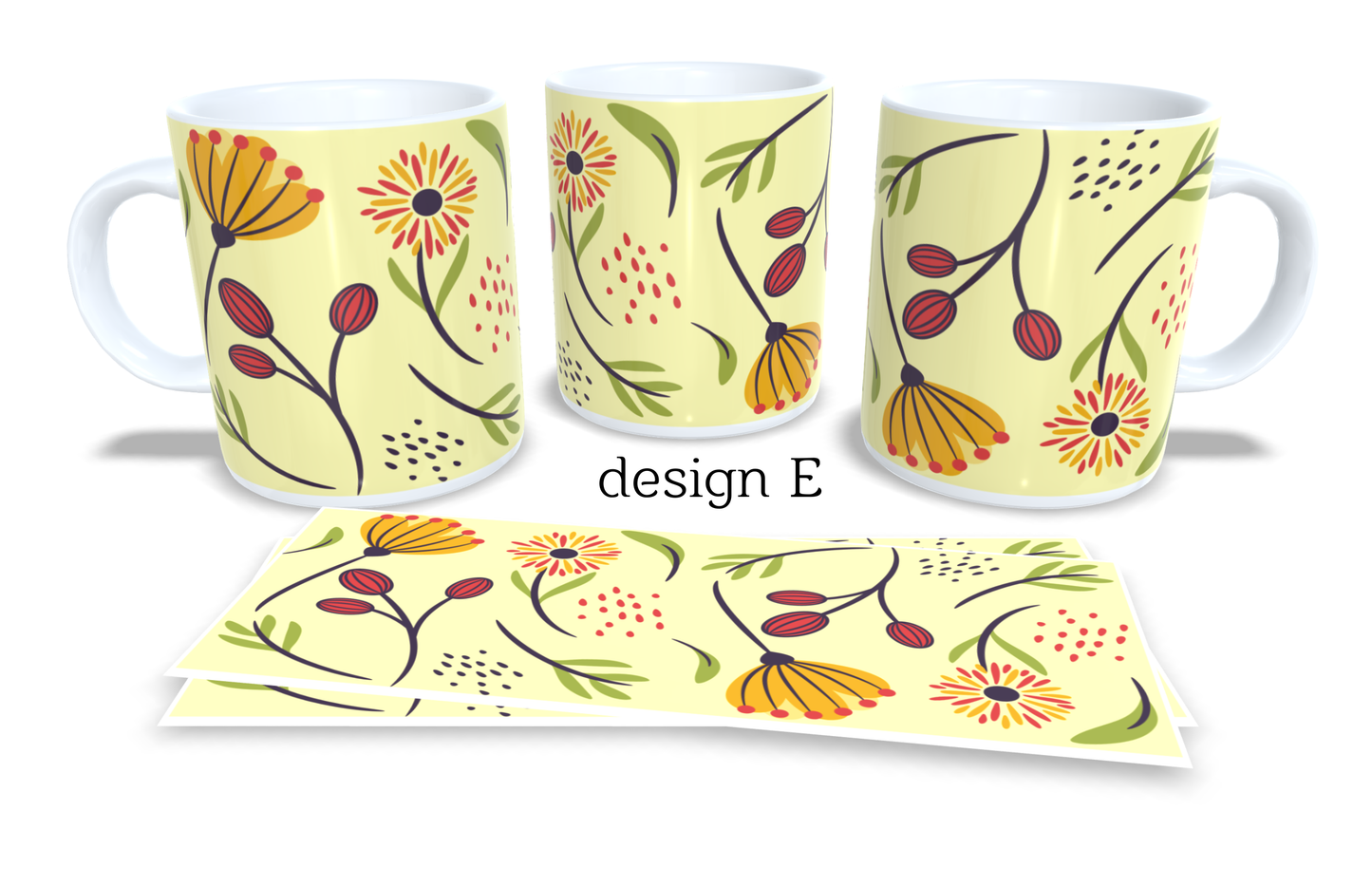 #222 Colourfull Coffee and Tea Mug. Coffee Cup. Tea Mug. Floral design. Full colour sublimated