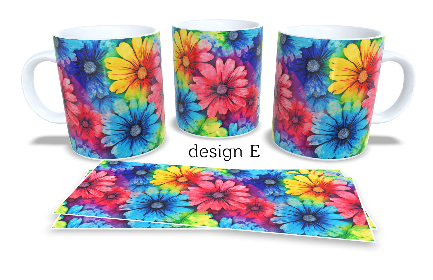 Colourfull Coffee and Tea Mug. Coffee Cup. Tea Mug. Watercolour floral design. Full colour sublimated #252