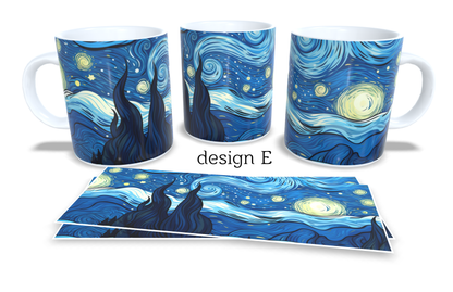 #244 Colourfull Coffee and Tea Mug. Coffee Cup. Tea Mug. Abstract stay sky. Full colour sublimated