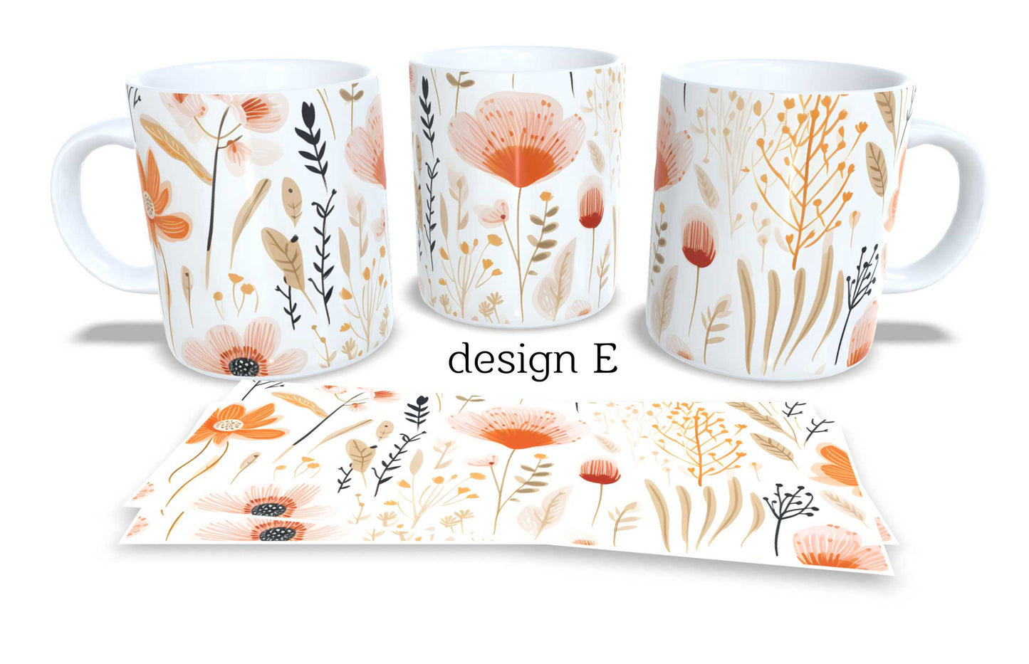 #219 Colourfull Coffee and Tea Mug. Coffee Cup. Tea Mug. Beautiful floral design. Full colour sublimated.