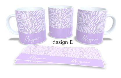 #231 Personalized Colourfull Coffee and Tea Mug. Coffee Cup. Tea Mug. Abstract shapes. Full colour sublimated