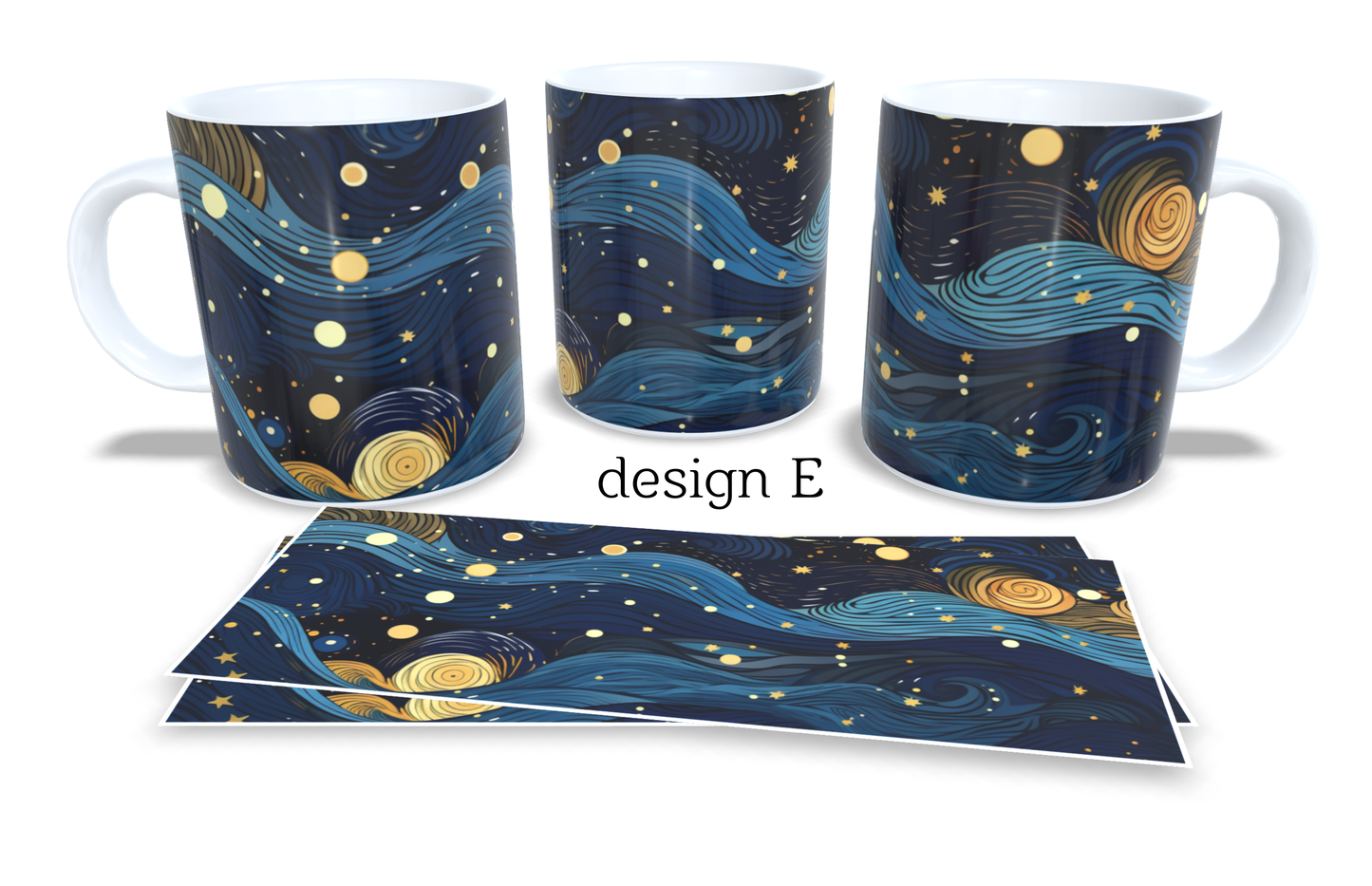 Colourfull Coffee and Tea Mug. Coffee Cup. Tea Mug. Stary night design. Full colour sublimated #048