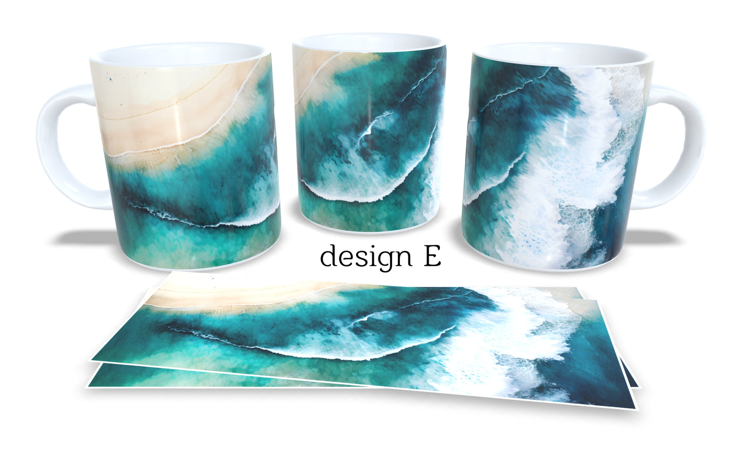 #289 Colourfull Coffee and Tea Mug. Coffee Cup. Tea Mug. Ocean waves. Full colour sublimated