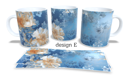 Colourfull Coffee and Tea Mug. Coffee Cup. Tea Mug. Abstract colourfull floral and lace. Full colour sublimated #272