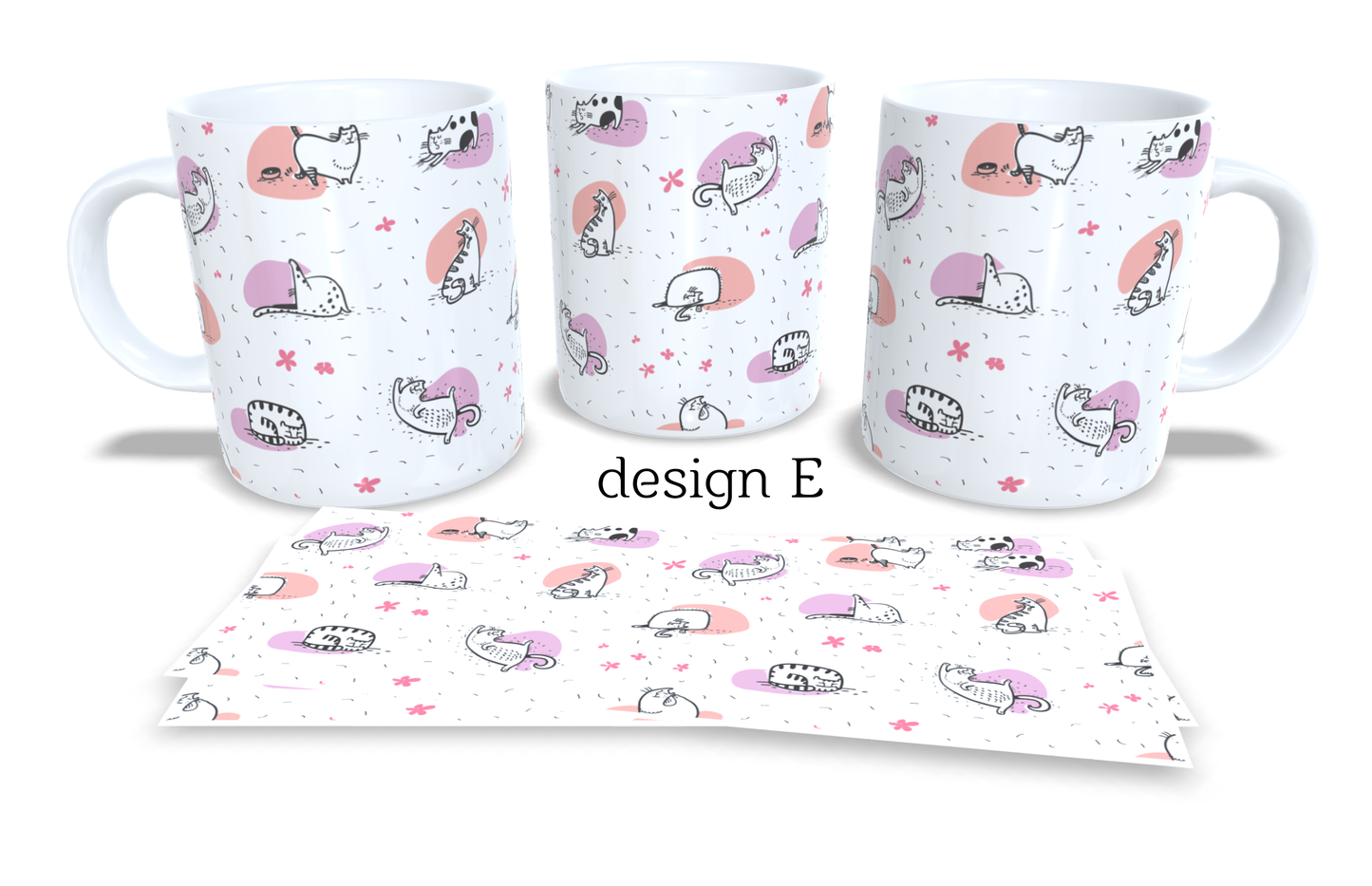 #238 Colourfull Coffee and Tea Mug. Coffee Cup. Tea Mug. Playfull cats. Full colour sublimated