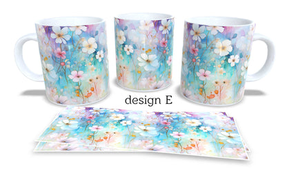 #237 Colourfull Coffee and Tea Mug. Coffee Cup. Tea Mug. Beautiful floral design. Full colour sublimated.