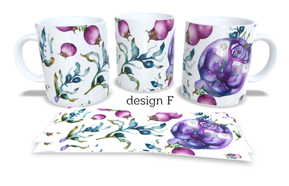 #241 Colourfull Coffee and Tea Mug. Coffee Cup. Tea Mug. abstract watercolour floral design. Full colour sublimated