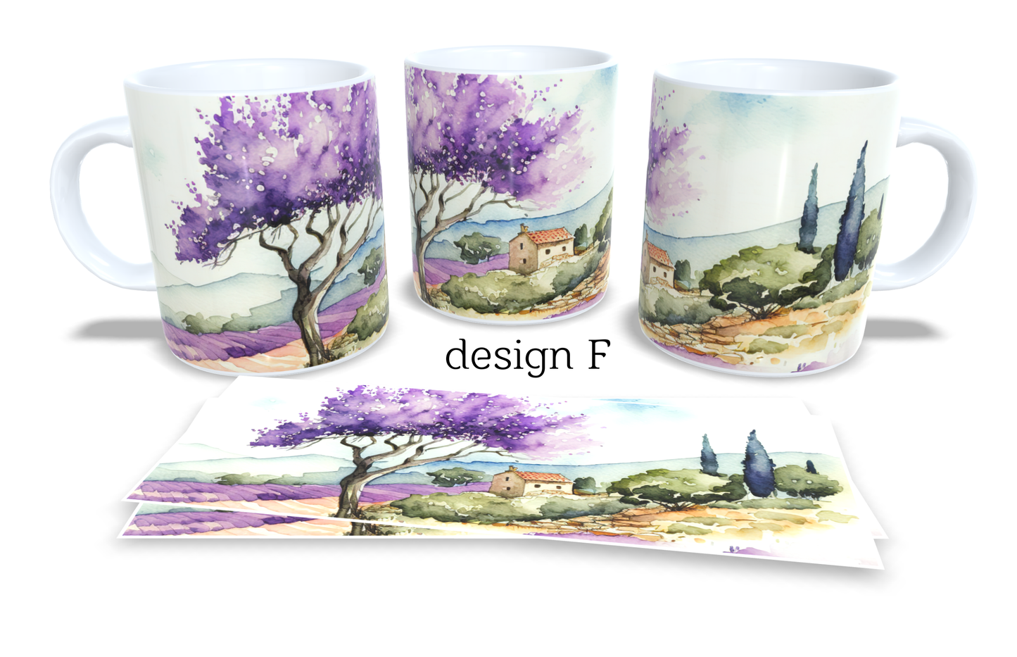 Colourfull Coffee and Tea Mug. Coffee Cup. Tea Mug. Lavander fields. Full colour sublimated #224