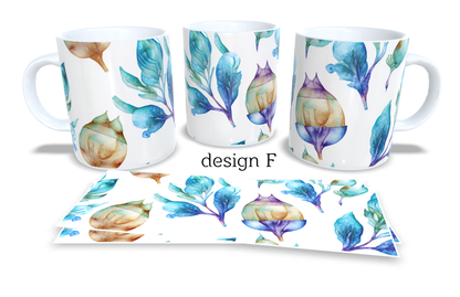 Colourfull Coffee and Tea Mug. Coffee Cup. Tea Mug. Watercolour floral design.