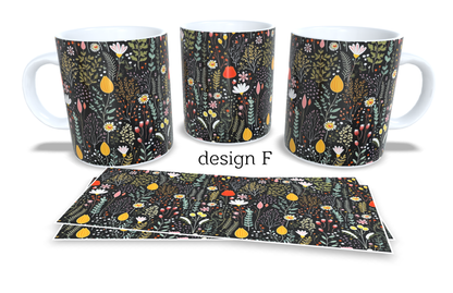 Colourfull Coffee and Tea Mug. Coffee Cup. Tea Mug. Boho floral design. Full colour sublimated #239