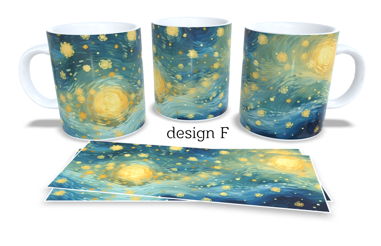 Colourfull Coffee and Tea Mug. Coffee Cup. Tea Mug. Stary night design. Full colour sublimated #048