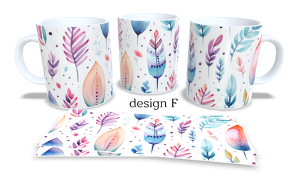 #282 Colourfull Coffee and Tea Mug. Coffee Cup. Tea Mug. Vintage boho. Full colour sublimated