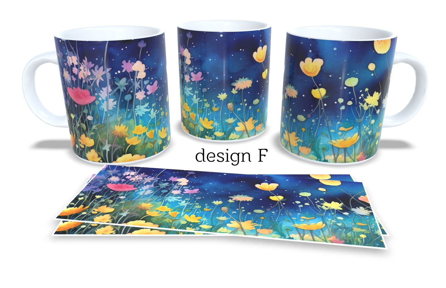 Colourfull Coffee and Tea Mug. Coffee Cup. Tea Mug. Floral design. Full colour sublimated #090