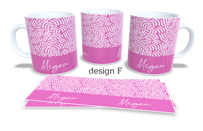 #231 Personalized Colourfull Coffee and Tea Mug. Coffee Cup. Tea Mug. Abstract shapes. Full colour sublimated