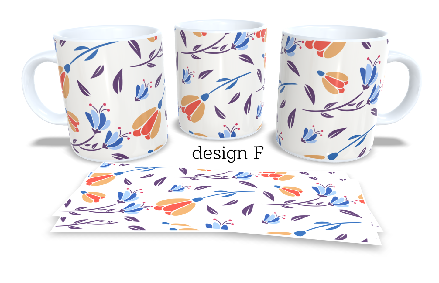 #222 Colourfull Coffee and Tea Mug. Coffee Cup. Tea Mug. Floral design. Full colour sublimated