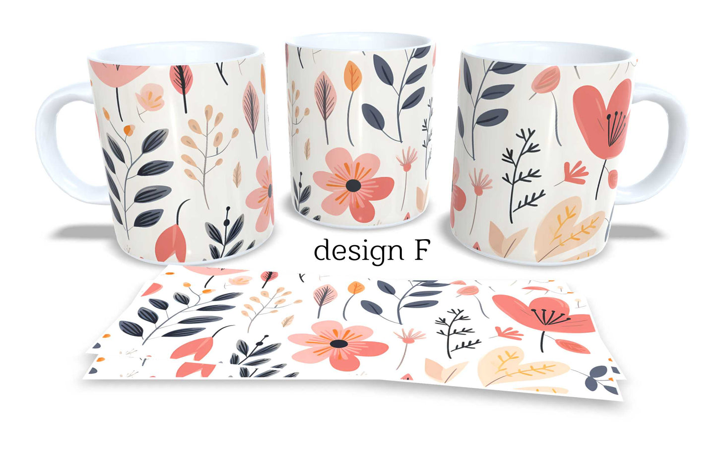 #219 Colourfull Coffee and Tea Mug. Coffee Cup. Tea Mug. Beautiful floral design. Full colour sublimated.