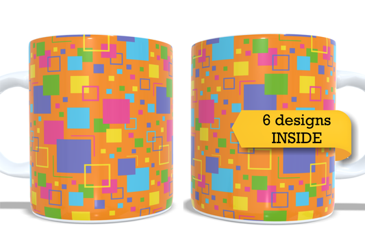 #421 Colourfull Coffee and Tea Mug. Coffee Cup. Tea Mug. Abstract design. Full colour sublimated