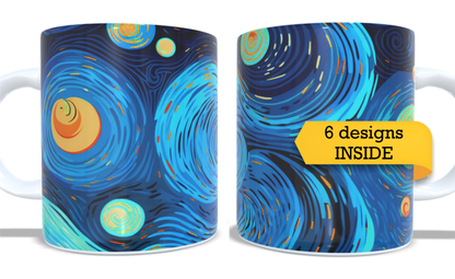 #244 Colourfull Coffee and Tea Mug. Coffee Cup. Tea Mug. Abstract stay sky. Full colour sublimated