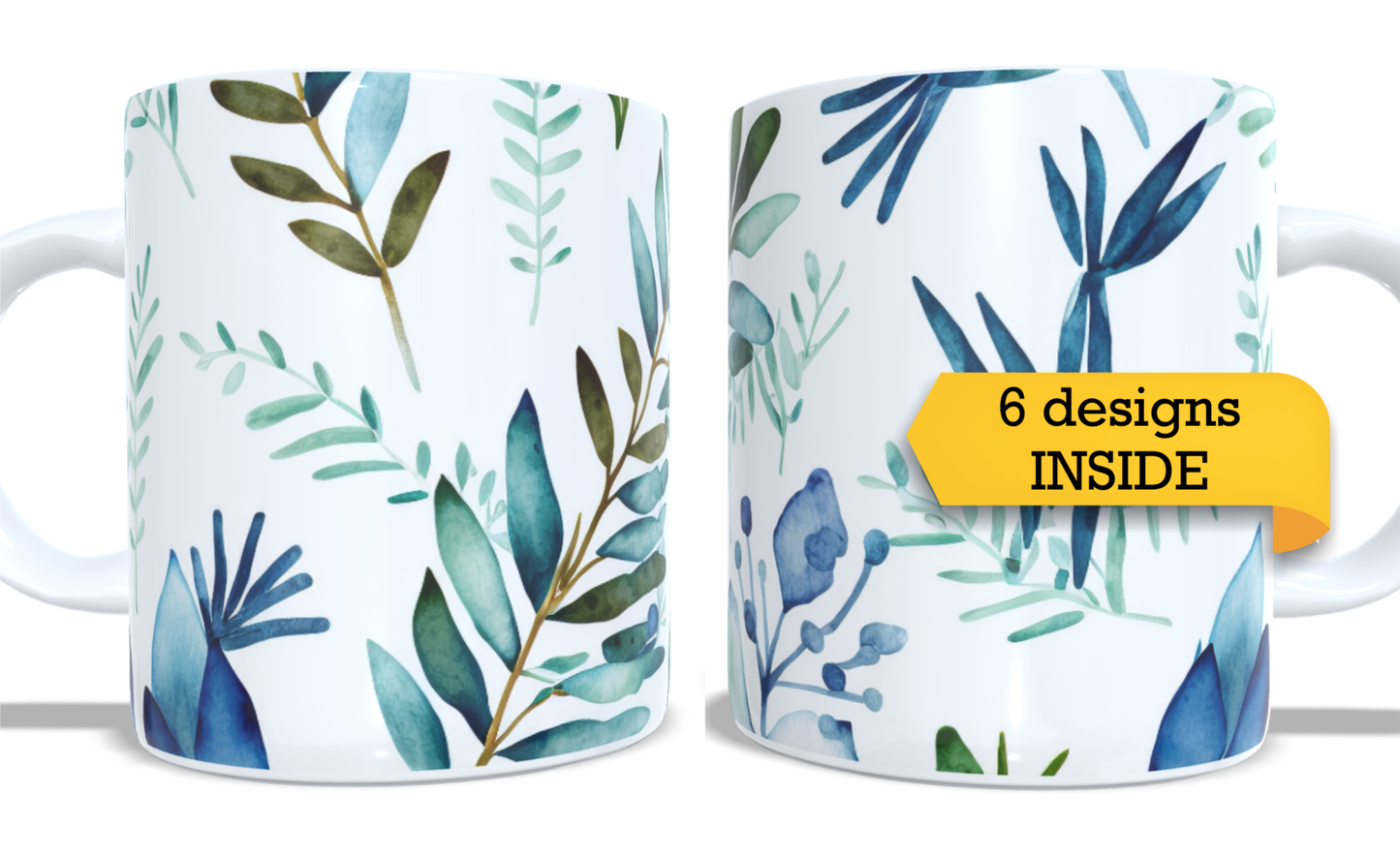 #241 Colourfull Coffee and Tea Mug. Coffee Cup. Tea Mug. abstract watercolour floral design. Full colour sublimated