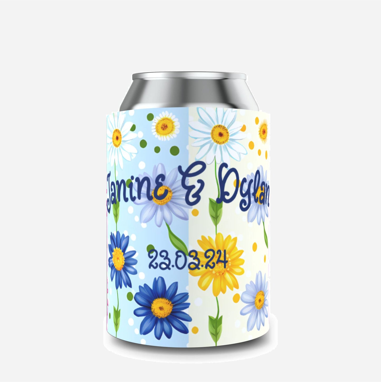 Quantity 10 - Full Colour Wedding Stubby Holder / Can Cooler - Design 8