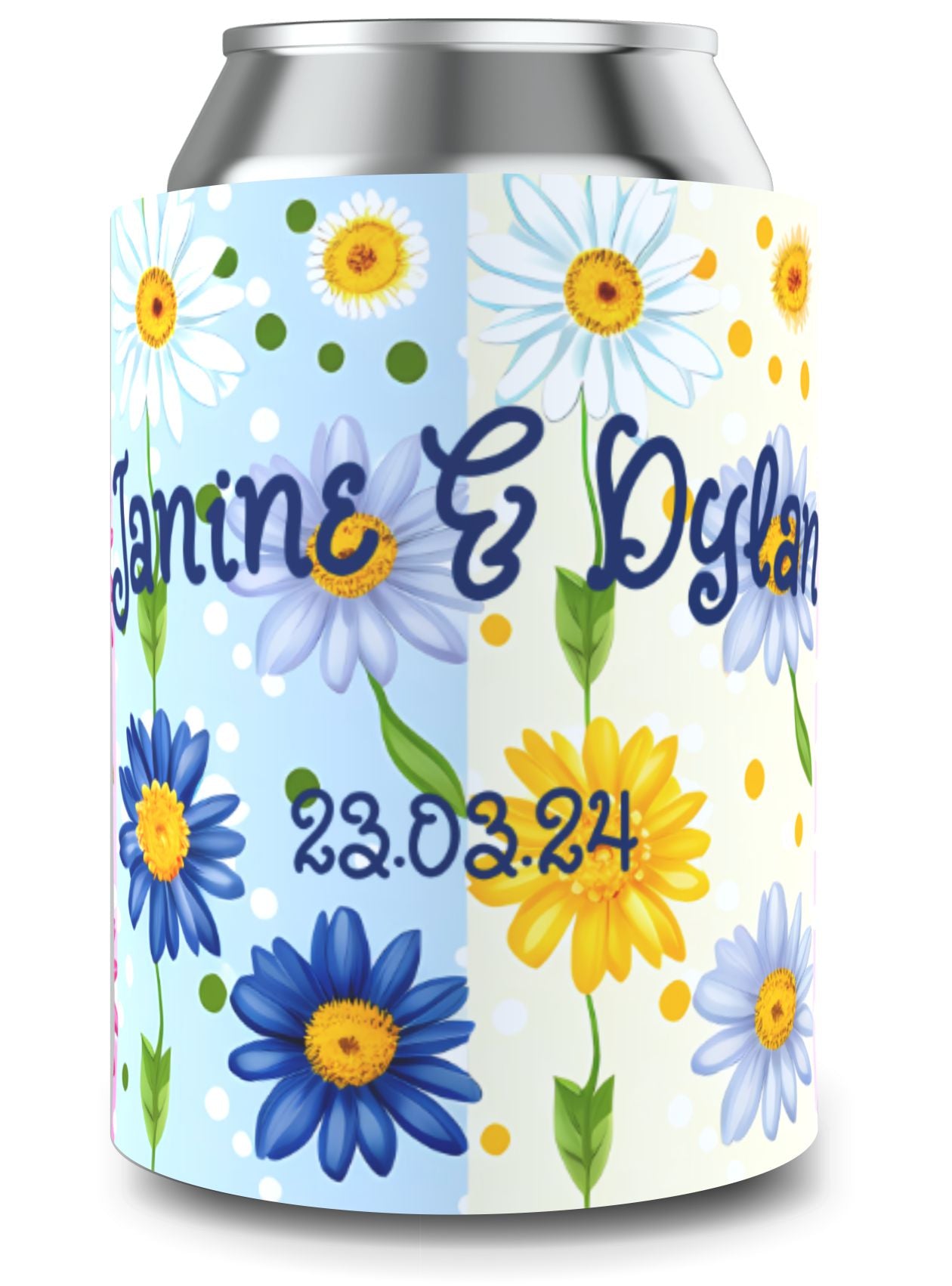 Full Colour Floral Wedding Stubby Holder / Can Cooler - - Quantity of 20 - Design 8