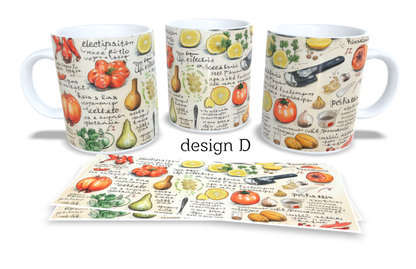 #025 Colourfull Coffee and Tea Mug. Coffee Cup. Tea Mug. Recipes scrapbook. Full colour sublimated