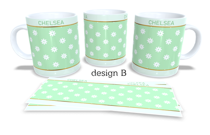 #234 Personalized Colourfull Coffee and Tea Mug. Coffee Cup. Tea Mug. Colourfull floral . Full colour sublimated