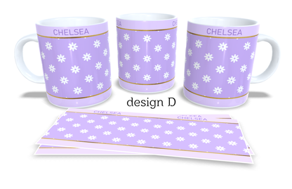 #234 Personalized Colourfull Coffee and Tea Mug. Coffee Cup. Tea Mug. Colourfull floral . Full colour sublimated