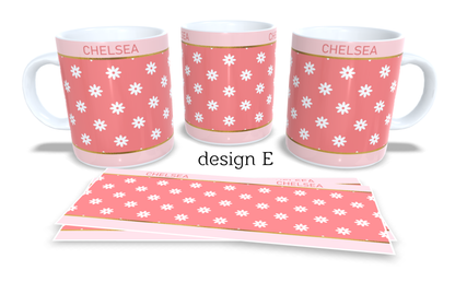 #234 Personalized Colourfull Coffee and Tea Mug. Coffee Cup. Tea Mug. Colourfull floral . Full colour sublimated