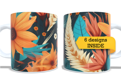 Colourfull Coffee and Tea Mug. Coffee Cup. Tea Mug. Vintage boho. Full colour sublimated #283