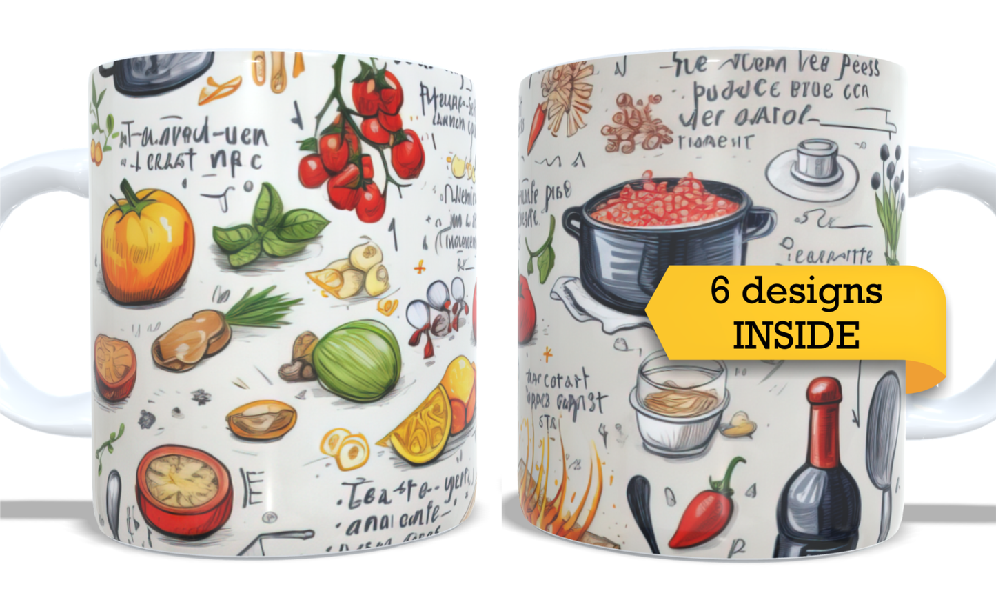 #025 Colourfull Coffee and Tea Mug. Coffee Cup. Tea Mug. Recipes scrapbook. Full colour sublimated