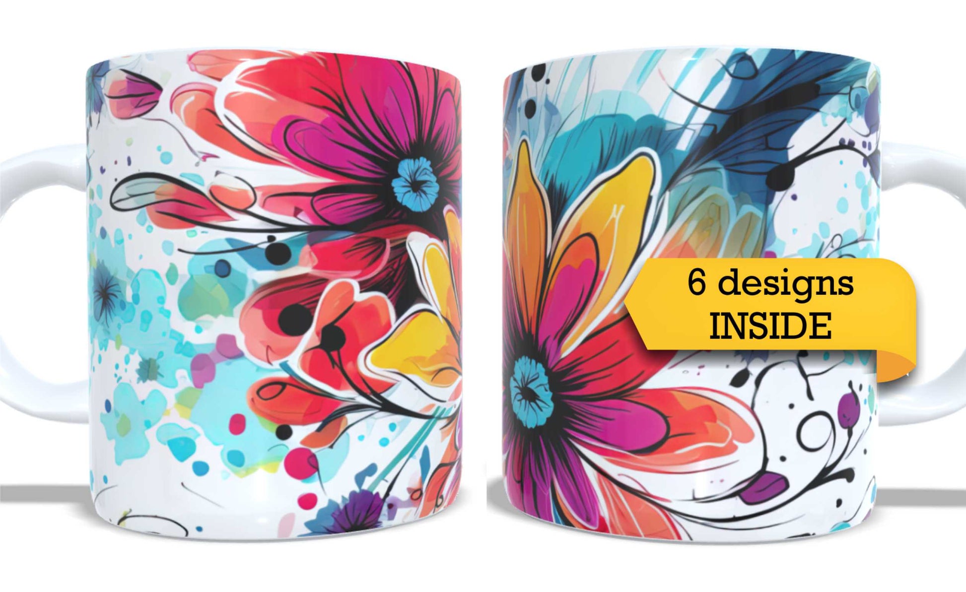 Set of 2 Coffee and Tea Mugs. 