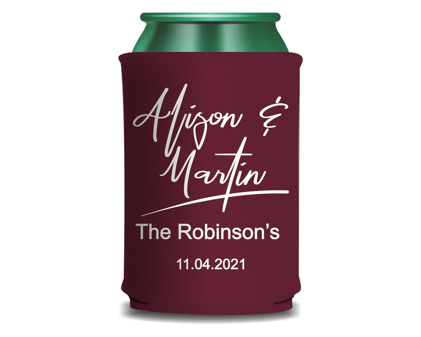 Personalized Flat-Pack Collapsible Wedding Stubby Holders