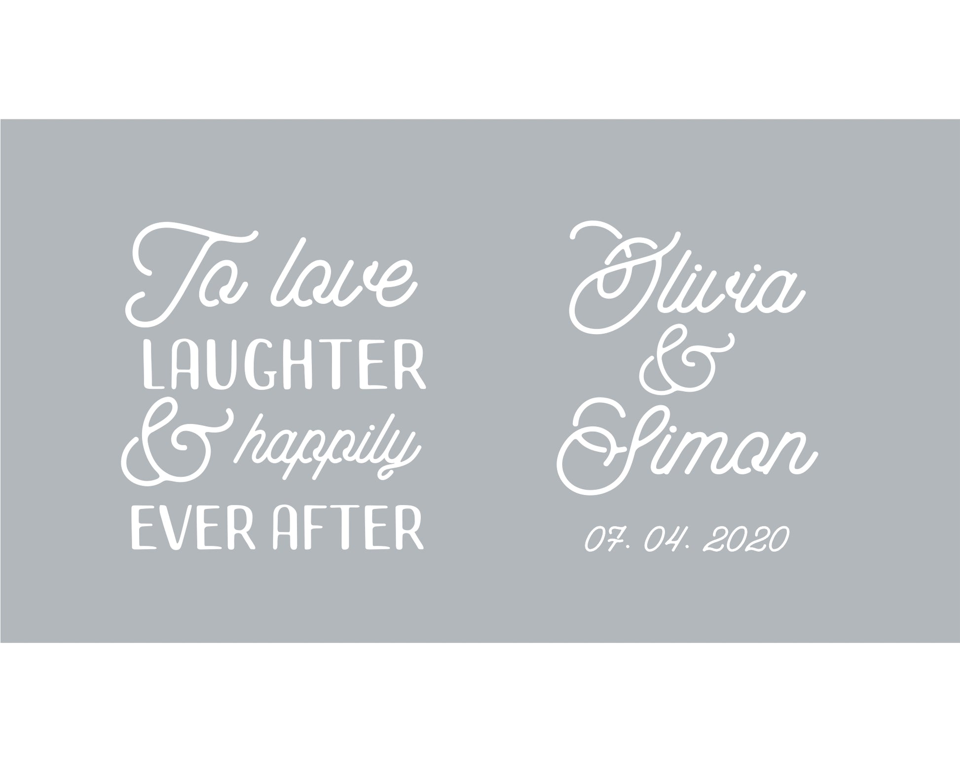 Wedding Gift Stubby Holder - To love laghter and happily ever after.