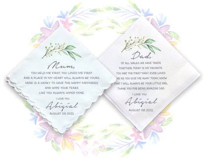 Wedding Gift Handkerchiefs