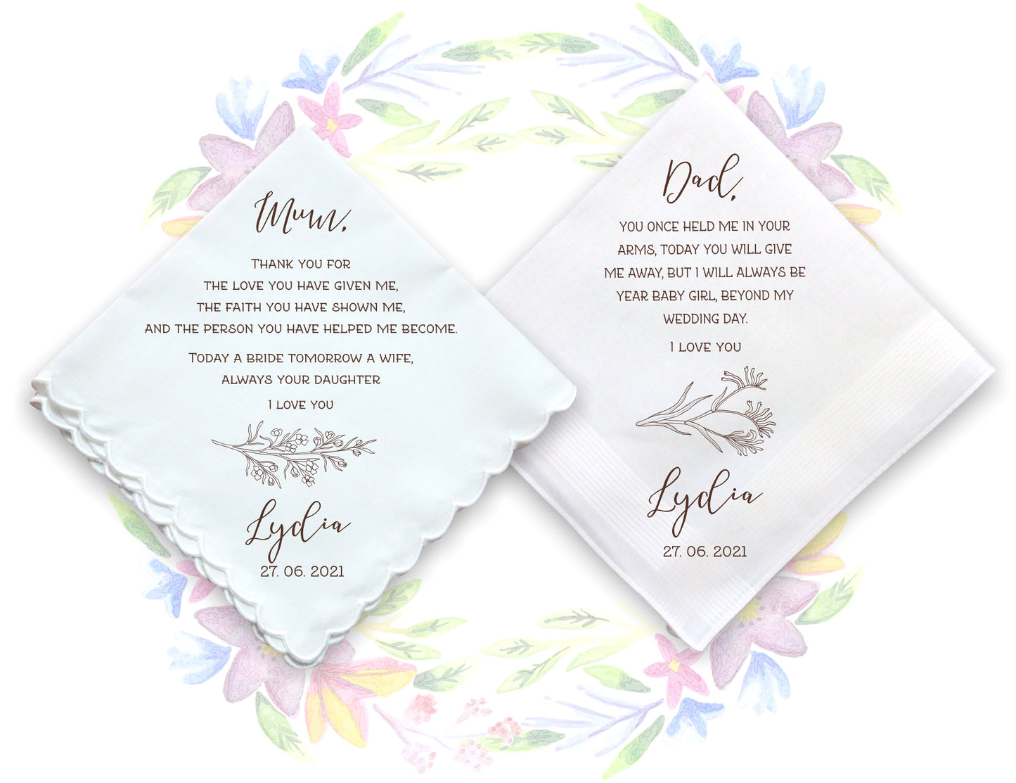 Wedding Gift Handkerchiefs