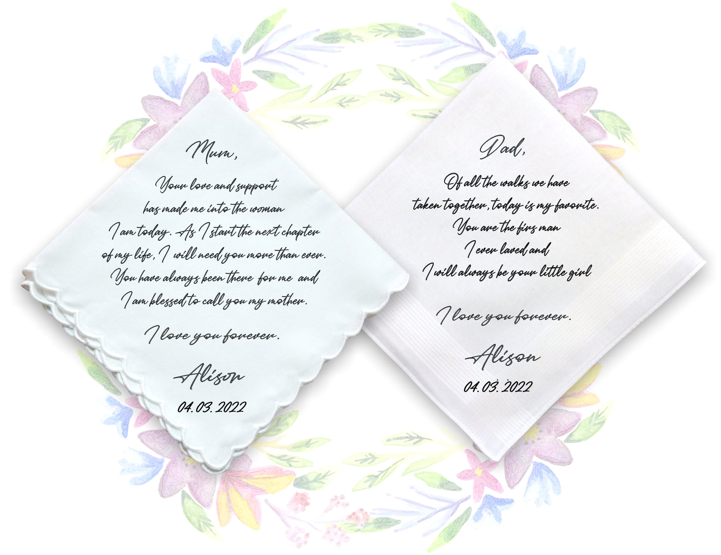 Wedding Gift Handkerchiefs