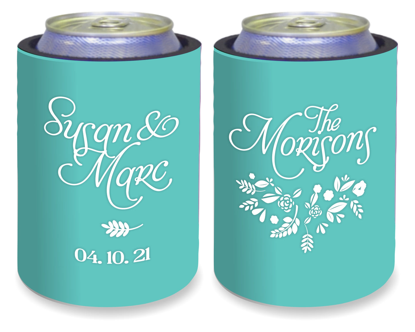 Personalized Wedding Stubby Holders.