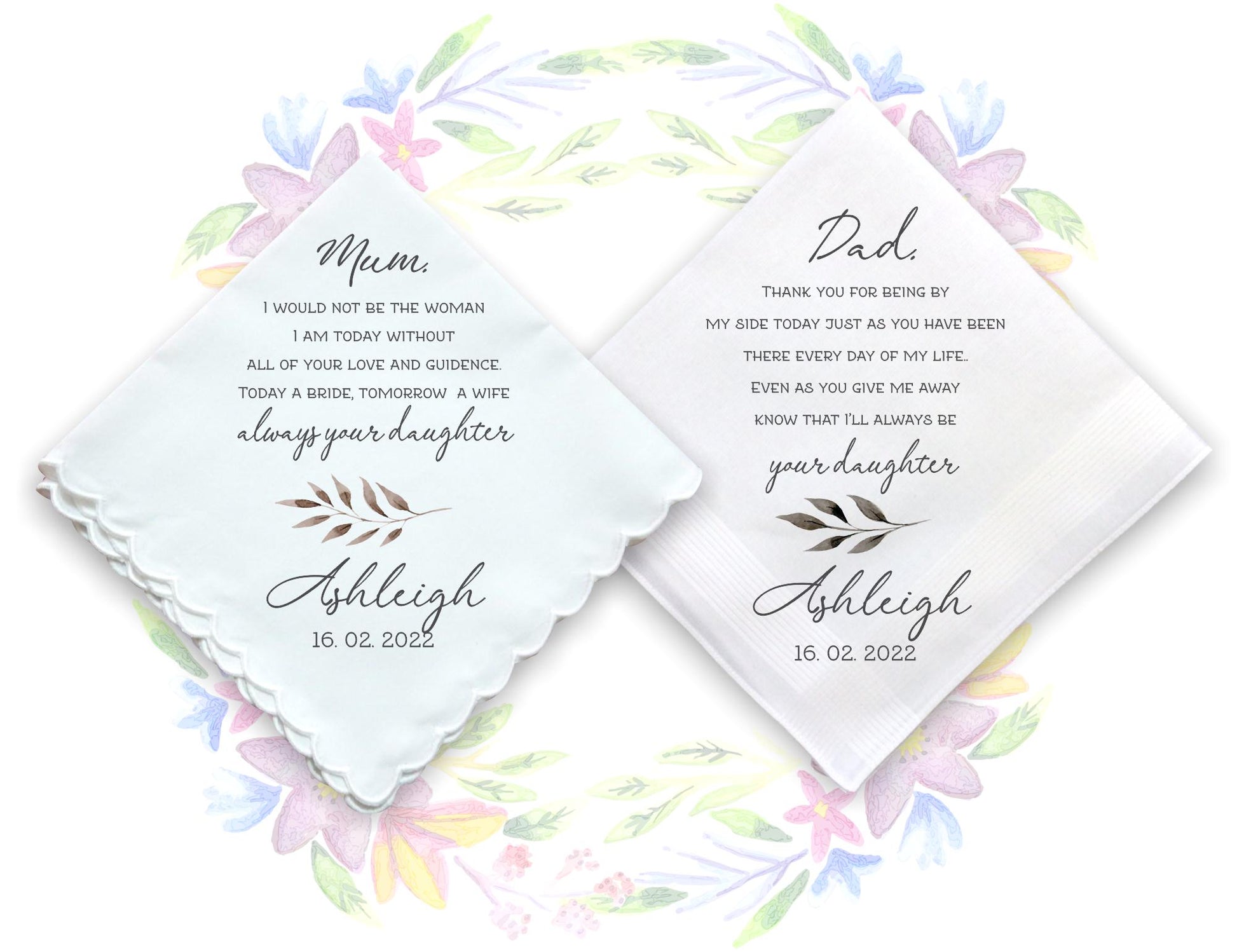 Wedding Gift Handkerchiefs