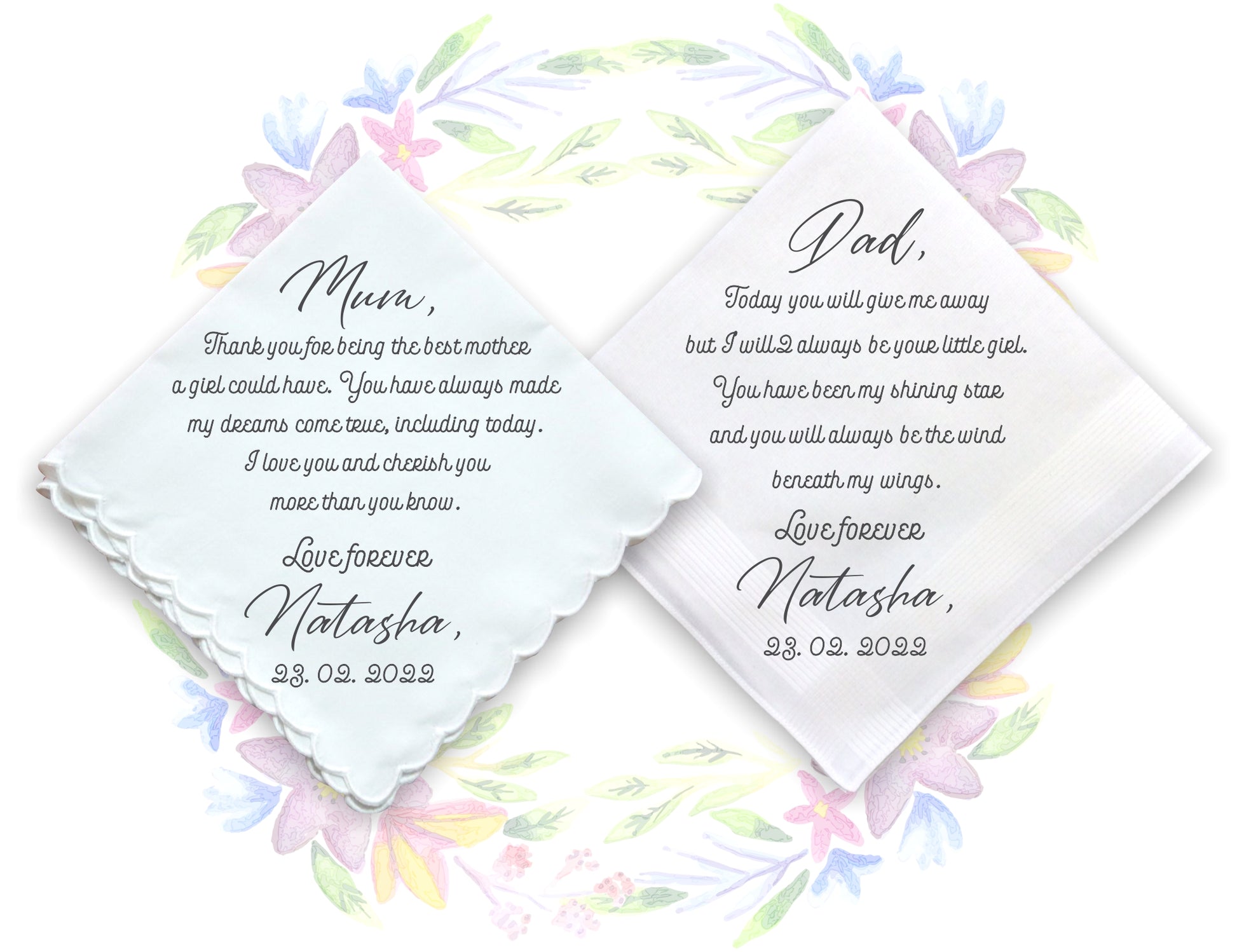 Wedding Gift Handkerchiefs