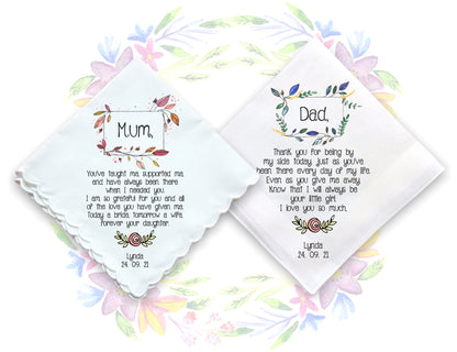 Wedding Gift Handkerchiefs