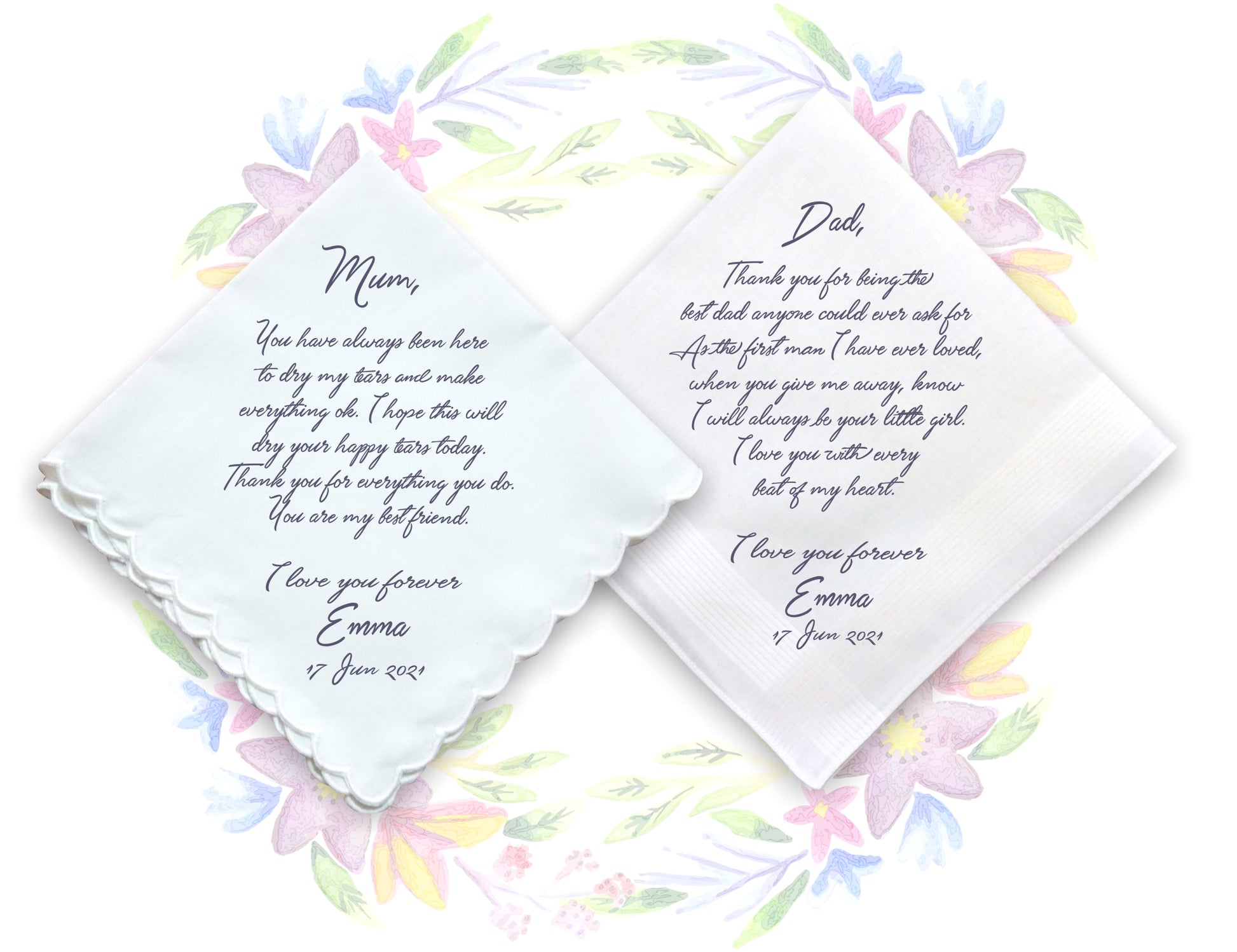 Wedding Gift Handkerchiefs