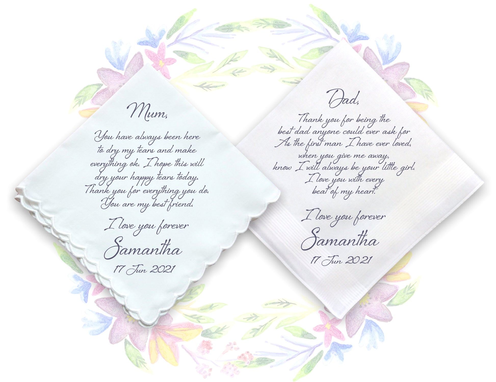 Wedding Gift Handkerchiefs