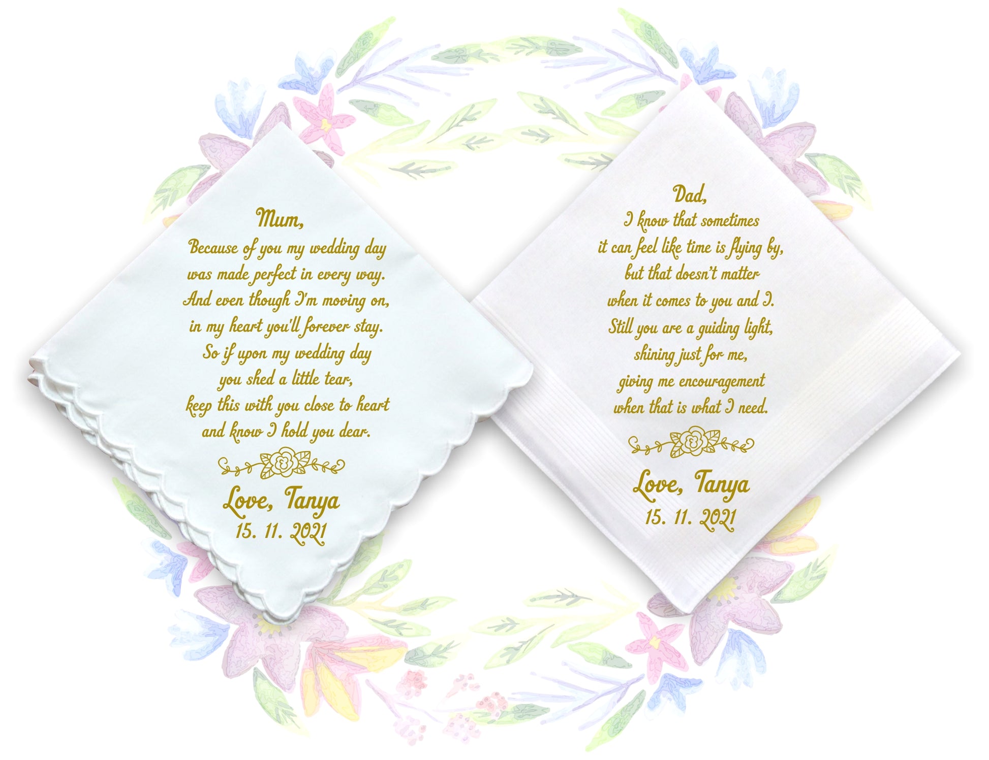 Wedding Gift Handkerchiefs