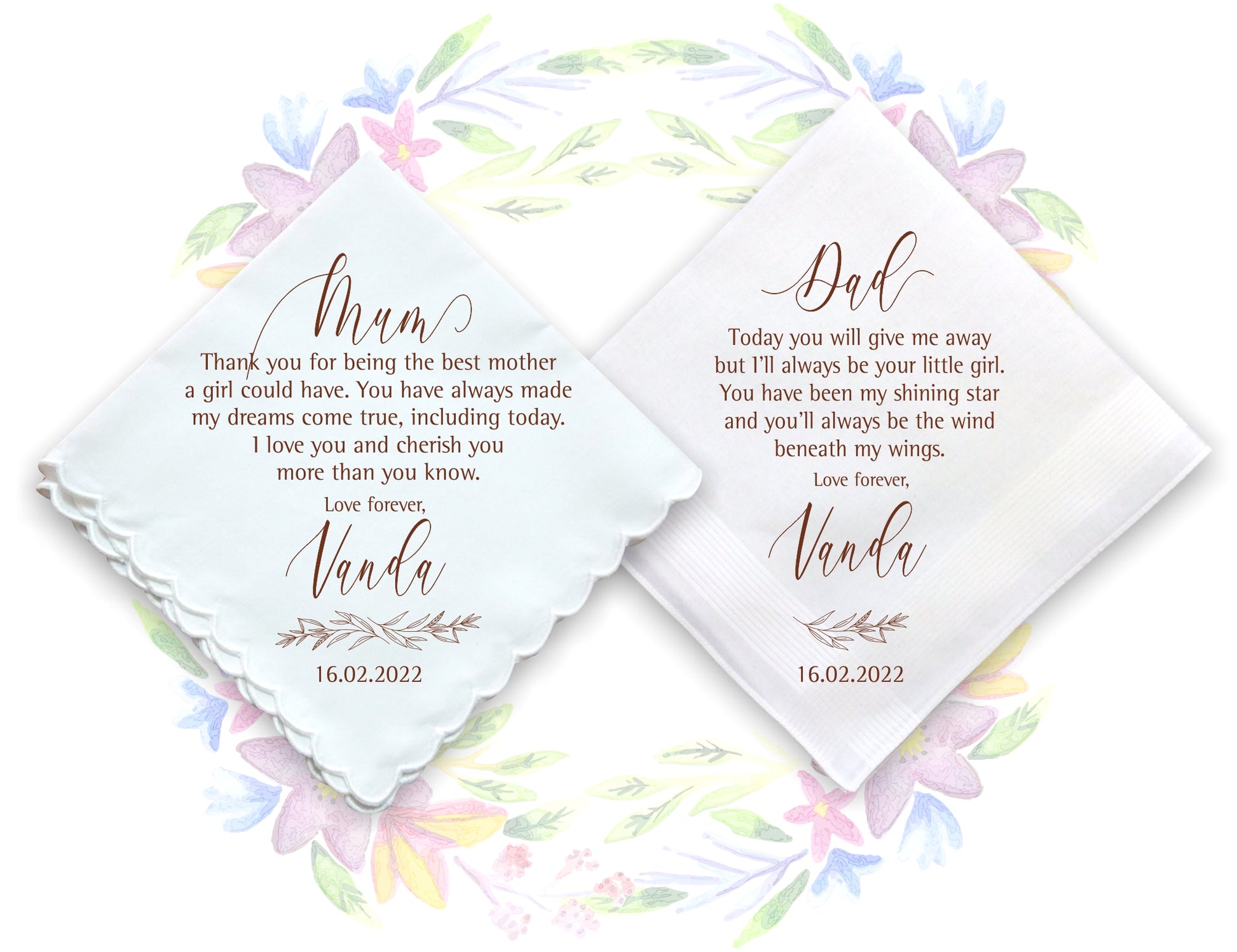 Wedding Gift Handkerchiefs