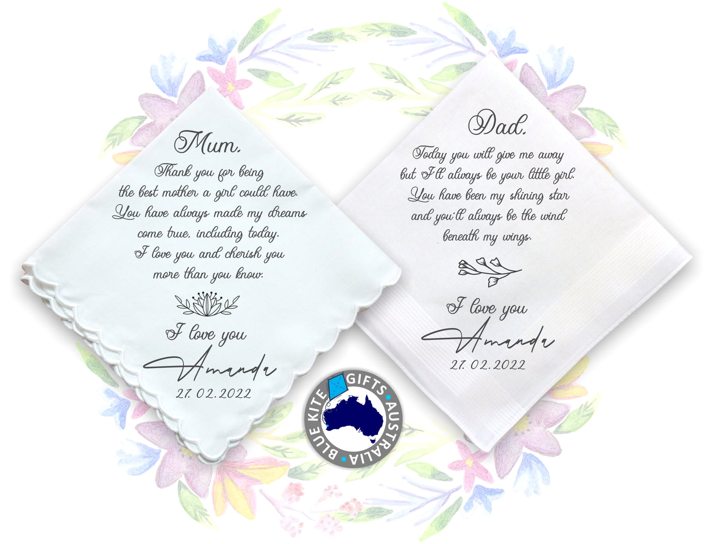 Personalised Wedding Gift Handkerchief, #61