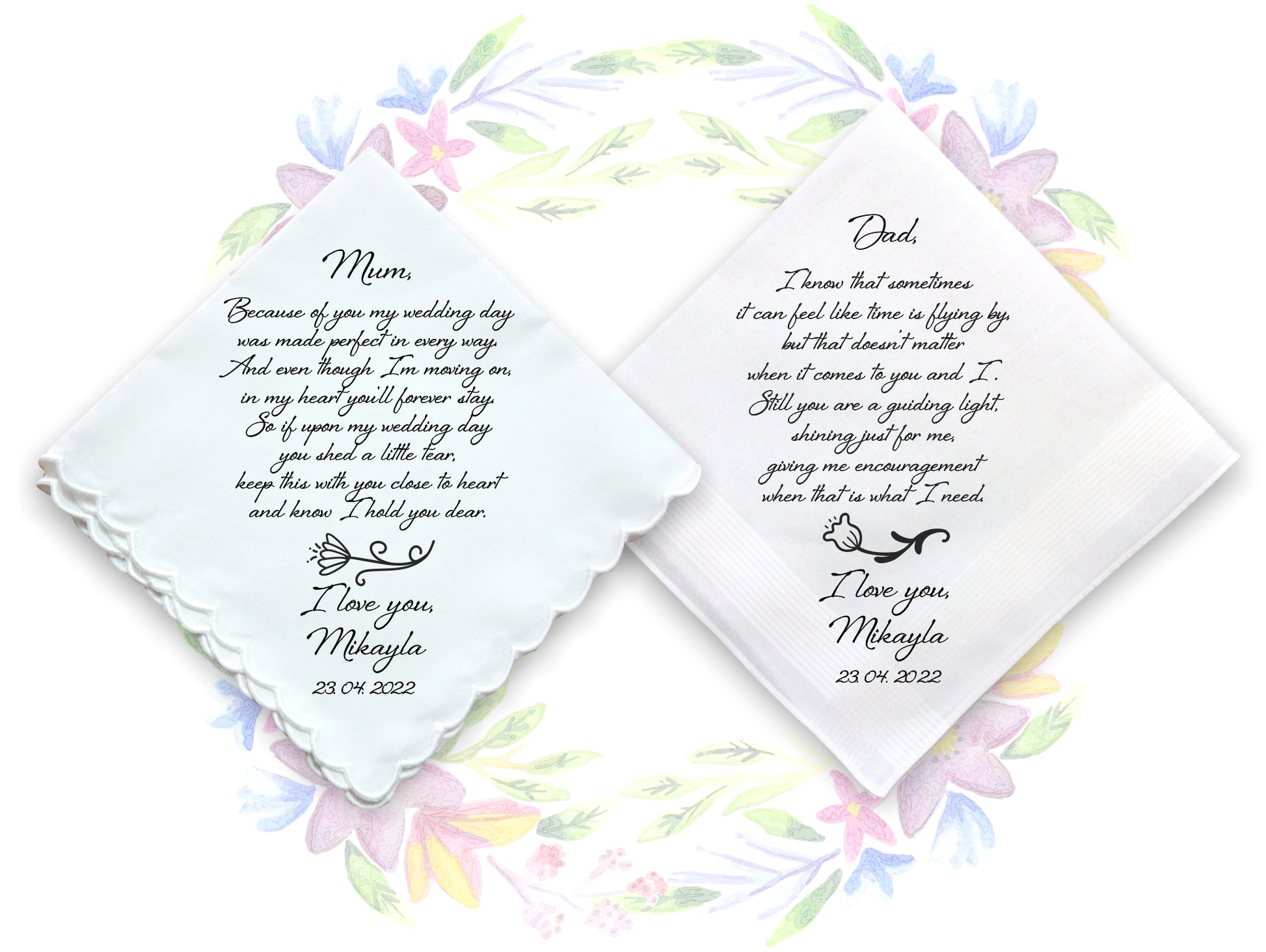 Personalized Wedding Gift Handkerchief