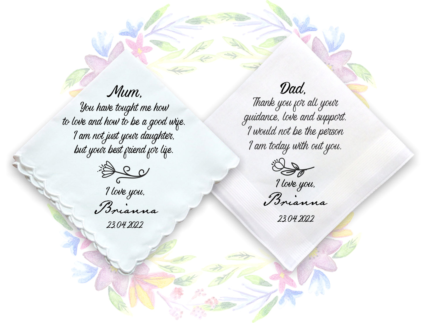 Personalized Wedding Gift Handkerchief